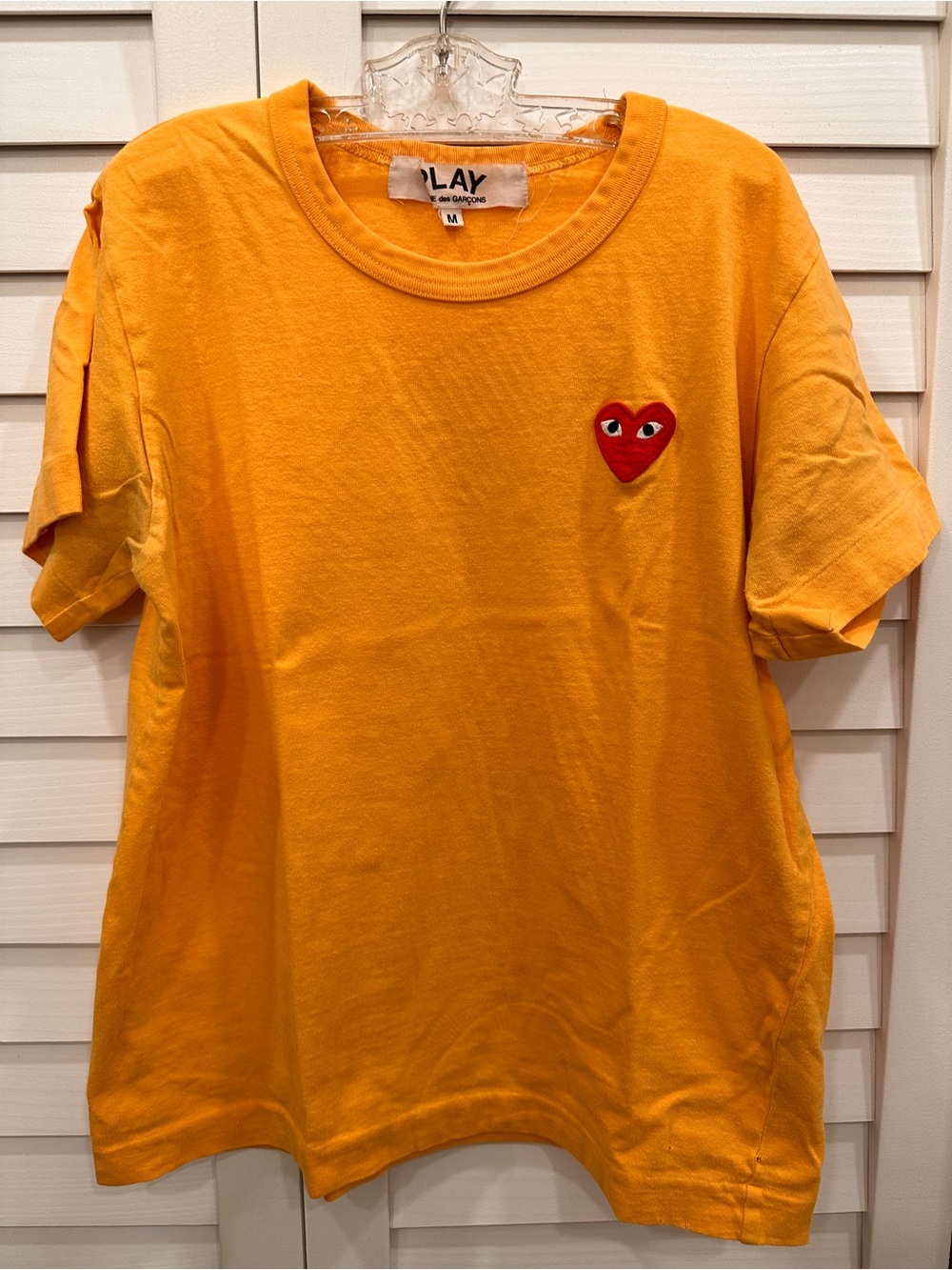 Comme des Garcons PLAY Yellow Heart Patch Tee size M